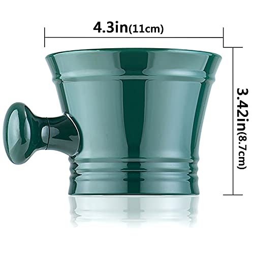 Linkidea Acrylic Shaving Mug with Knob Handle, Deep Size Wet Shaving Cup, Raz...