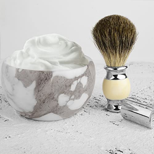 Linkidea Marble Shaving Bowl, Shaving Soap Lather Mug Cup for Men, Wide Mouth...