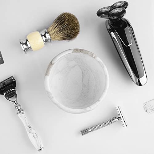 Linkidea Marble Shaving Bowl, Shaving Soap Lather Mug Cup for Men, Wide Mouth...