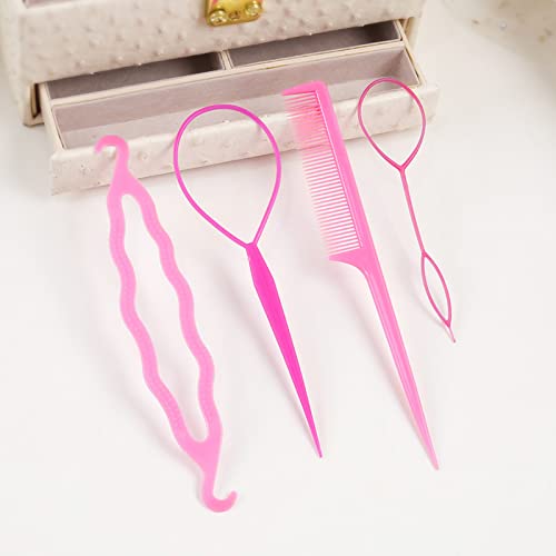 LINKIM BOLLY 4Pcs Hair Loop Tool Set DIY Hair Styling Tool Hair Braiding Tool