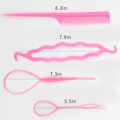 LINKIM BOLLY 4Pcs Hair Loop Tool Set DIY Hair Styling Tool Hair Braiding Tool