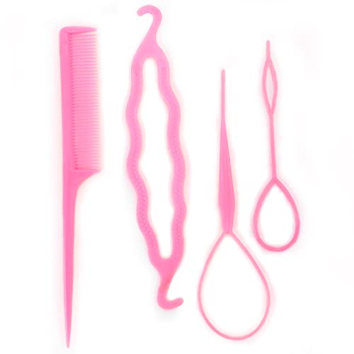 LINKIM BOLLY 4Pcs Hair Loop Tool Set DIY Hair Styling Tool Hair Braiding Tool