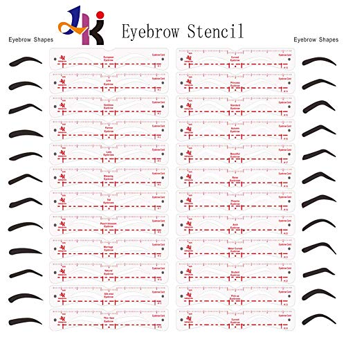 Eyebrow Stencil, 24 Eyebrow Shaper Kit, Reusable Eyebrow Template With Strap,...