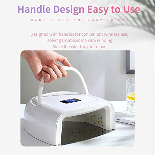 60W Rechargeable UV LED Nail Lamp, Faster Wireless Nail Dryer Gel Polish Ligh...