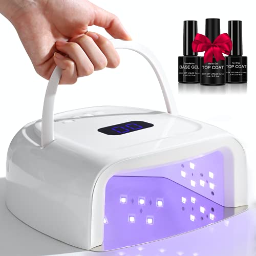60W Rechargeable UV LED Nail Lamp, Faster Wireless Nail Dryer Gel Polish Ligh...