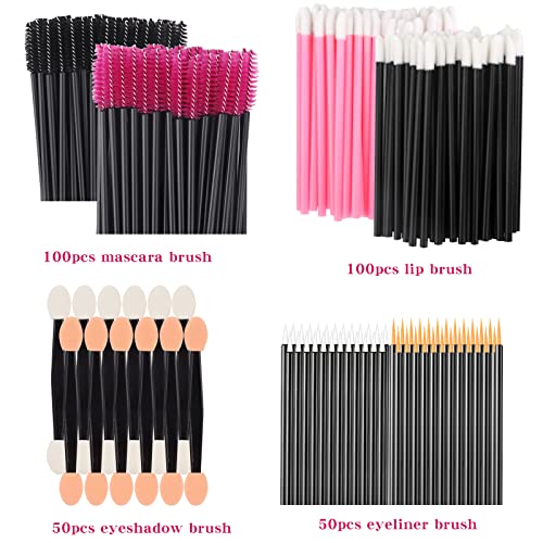 300PCS Disposable Makeup Applicators Tools Kit, Include 100 Disposable Lip Br...