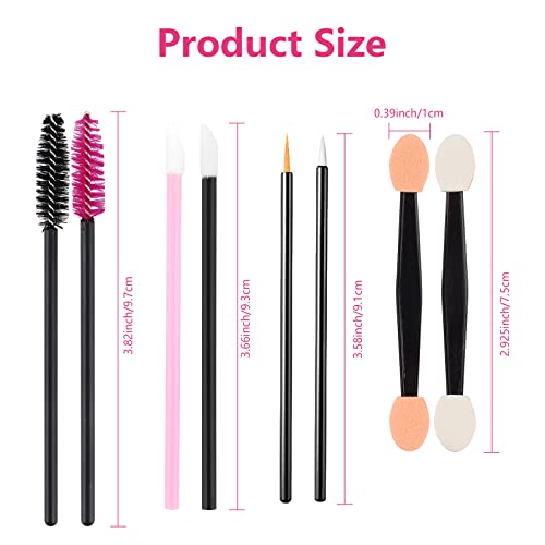 300PCS Disposable Makeup Applicators Tools Kit, Include 100 Disposable Lip Br...