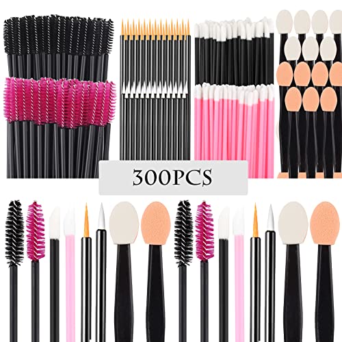 300PCS Disposable Makeup Applicators Tools Kit, Include 100 Disposable Lip Br...