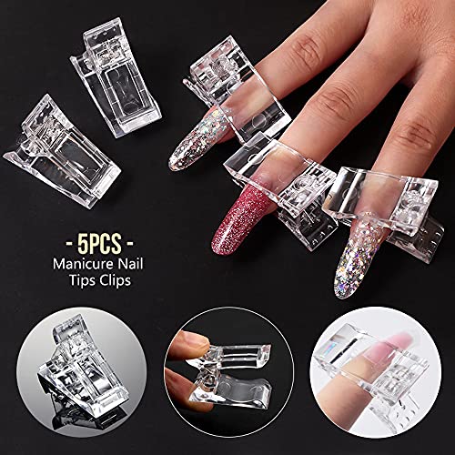 Nail Dual Forms for Polygel,120Pcs Stiletto Shape Extension Gel Nail Molds Cl...