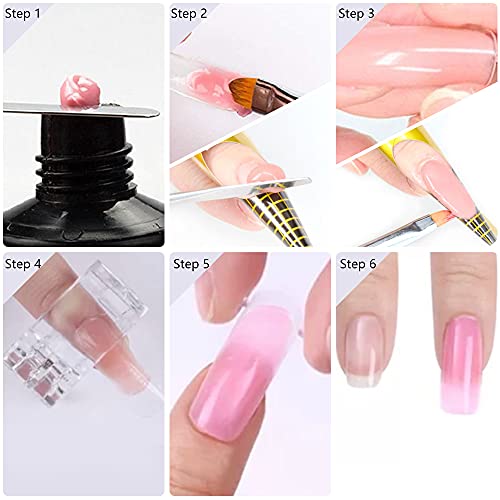 Nail Dual Forms for Polygel,120Pcs Stiletto Shape Extension Gel Nail Molds Cl...
