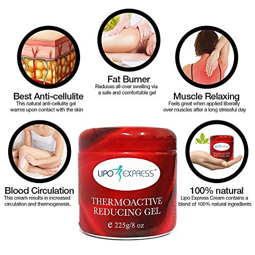 Lipo Express Cellulite Cream 8 oz - Best Anti-cellulite Hot Gel-cream, Slimmi...