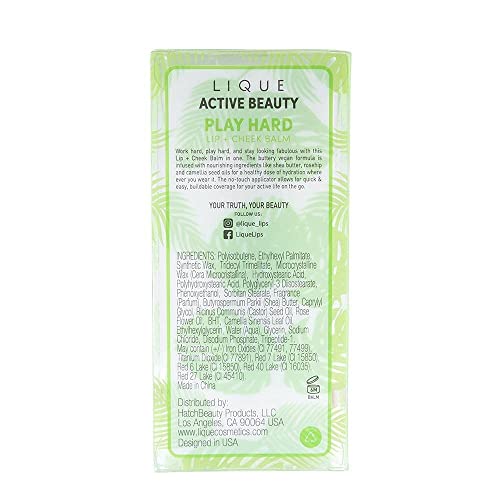 LIQUE Active Lip & Cheek Balm Makeup Stick, Lightweight & Hydrating, Sheer Co...