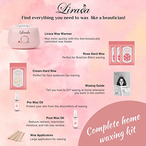 Lirava Waxing Kit Wax Warmer Hair Removal Home Wax Kit with All-Around Formul...