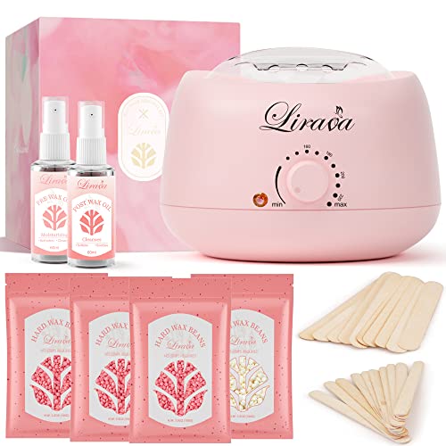Lirava Waxing Kit Wax Warmer Hair Removal Home Wax Kit with All-Around Formul...