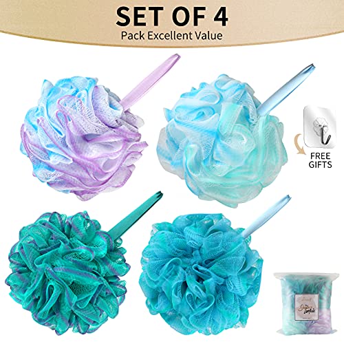 Shower Loofah - Loofah Sponge - Liriaelf Bath Sponge for Shower,75g Shower Ba...