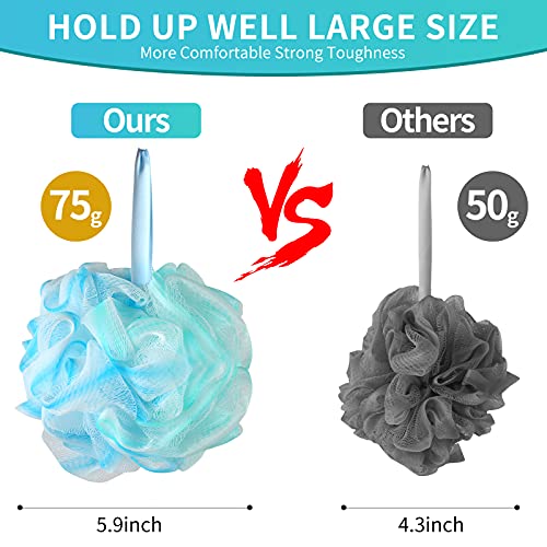 Shower Loofah - Loofah Sponge - Liriaelf Bath Sponge for Shower,75g Shower Ba...
