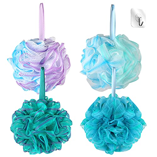 Shower Loofah - Loofah Sponge - Liriaelf Bath Sponge for Shower,75g Shower Ba...