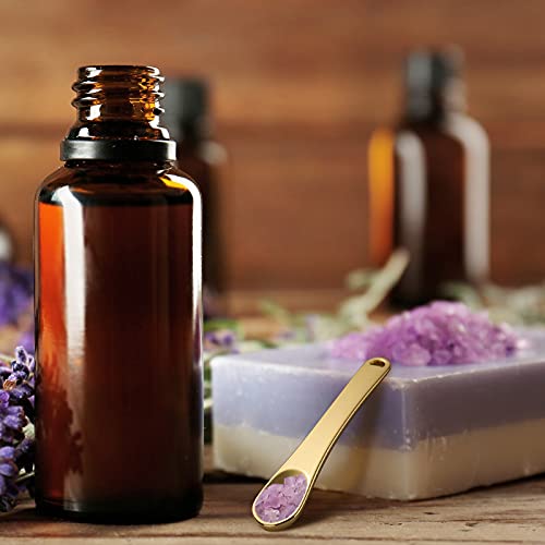 4 Pack Metal Makeup Spatula, Mini Spoon, Beauty Scoop for Facial Cosmetic, Fa...