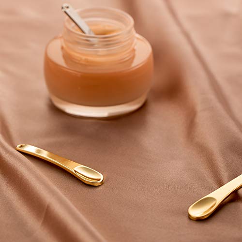 4 Pack Metal Makeup Spatula, Mini Spoon, Beauty Scoop for Facial Cosmetic, Fa...