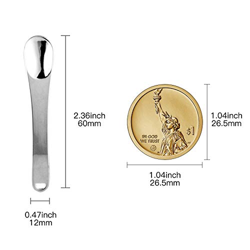 4 Pack Metal Makeup Spatula, Mini Spoon, Beauty Scoop for Facial Cosmetic, Fa...