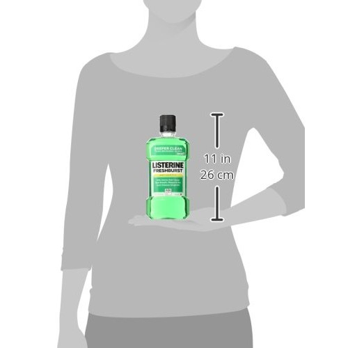 Listerine Antiseptic Mouthwash, Fresh Burst, Pack of 1, 33.8 Fl Oz