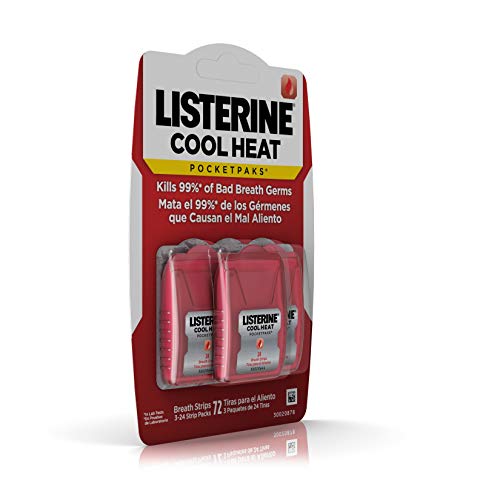 Listerine Cool Heat Pocketpaks Breath Strips for Oral Care, Kills Bad Breath ...