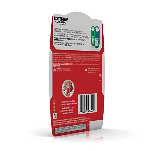 Listerine Cool Heat Pocketpaks Breath Strips for Oral Care, Kills Bad Breath ...