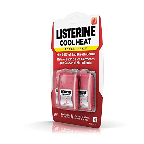 Listerine Cool Heat Pocketpaks Breath Strips for Oral Care, Kills Bad Breath ...