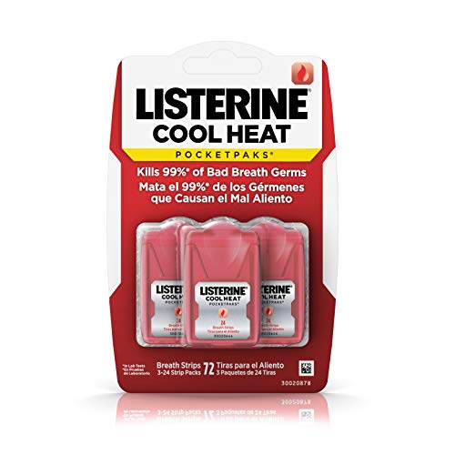 Listerine Cool Heat Pocketpaks Breath Strips for Oral Care, Kills Bad Breath ...