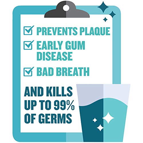 Listerine Cool Mint Antiseptic Mouthwash to Kill 99% of Germs That Cause Bad ...