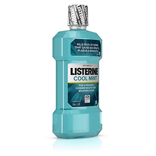Listerine, Cool Mint Antiseptic Oral Care Mouthwash to Kill 99 Germs That Cau...