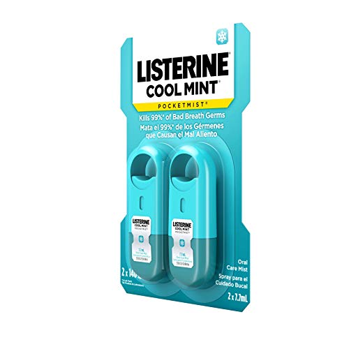 Listerine Cool Mint Pocketmist Fresh Breath Oral Care Mist, Non-Aerosol Sugar...