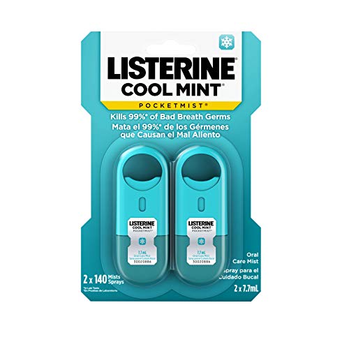 Listerine Cool Mint Pocketmist Fresh Breath Oral Care Mist, Non-Aerosol Sugar...