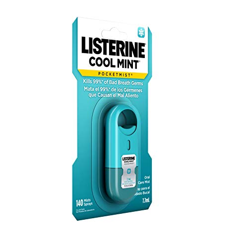 Listerine Cool Mint Pocketmist Oral Care Mist for Fresh Breath Non-Aerosol Su...