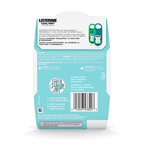 Listerine Cool Mint Pocketpaks Breath Strips Kills Bad Breath Germs, 24-Strip...