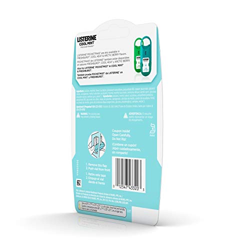 Listerine Cool Mint Pocketpaks Breath Strips Kills Bad Breath Germs, 24-Strip...