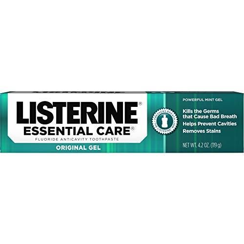 Listerine Essential Care Toothpaste, Powerful Mint Gel, 4.2-Ounce Tubes (Pack...
