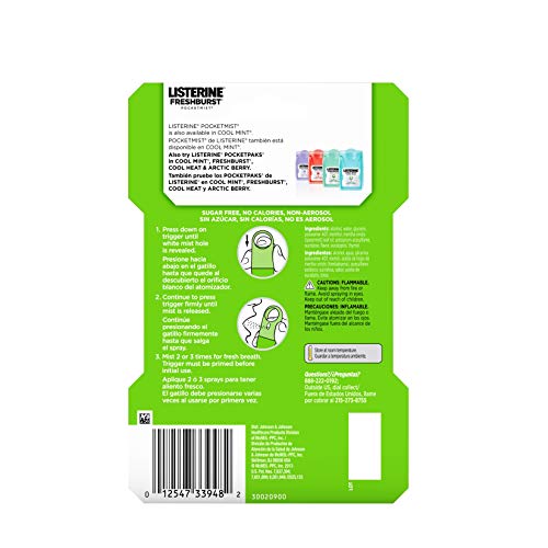 Listerine Freshburst Pocketmist Fresh Breath Mist, Non-Aerosol Sugar-Free Ora...