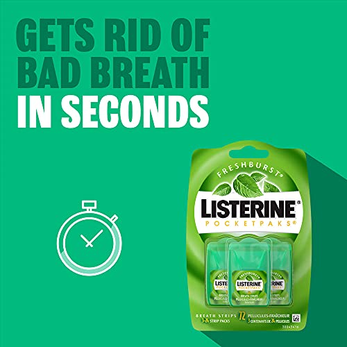 Listerine Freshburst Pocketpaks Bad Breath Strips, Kills Germs, Portable Pack...