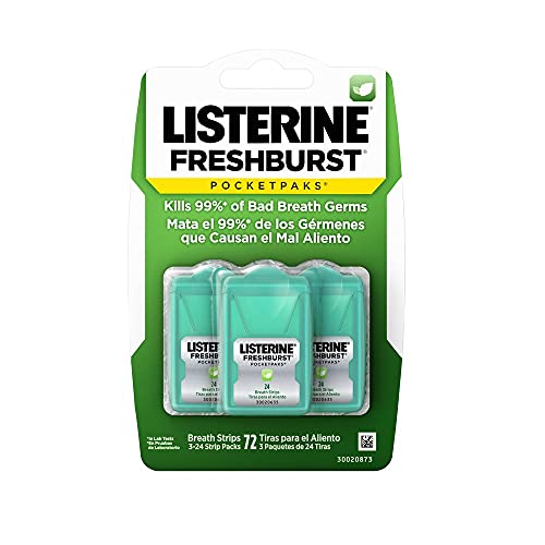 Listerine Freshburst Pocketpaks Bad Breath Strips, Kills Germs, Portable Pack...