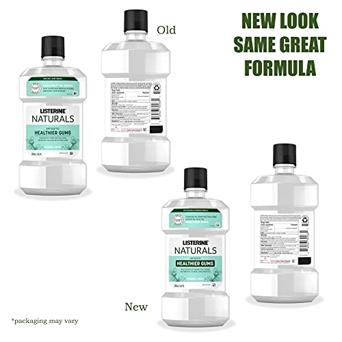 Listerine Naturals Healthier Gums Antiseptic Mouthwash, Fluoride-Free Oral Ri...