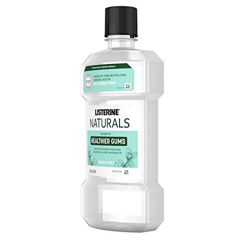 Listerine Naturals Healthier Gums Antiseptic Mouthwash, Fluoride-Free Oral Ri...