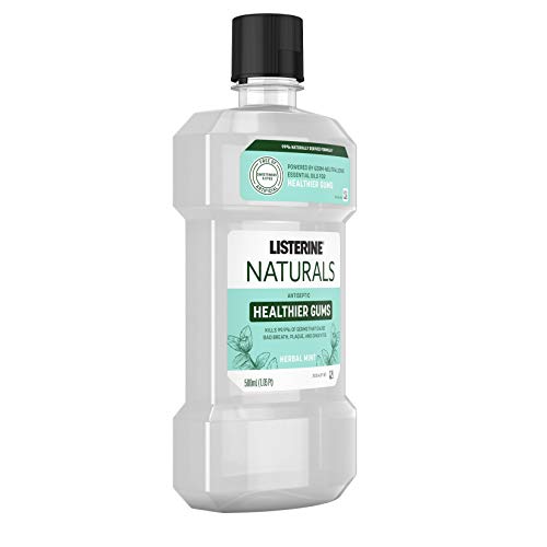 Listerine Naturals Healthier Gums Antiseptic Mouthwash, Fluoride-Free Oral Ri...