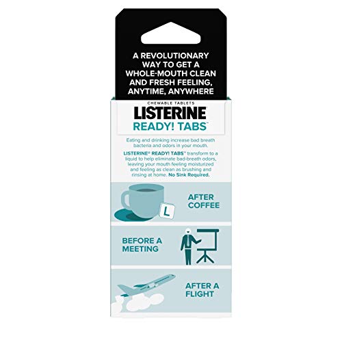 Listerine Ready! Tabs Chewable Tablets with Clean Mint Flavor, 24 Count