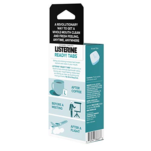 Listerine Ready! Tabs Chewable Tablets with Clean Mint Flavor, 24 Count