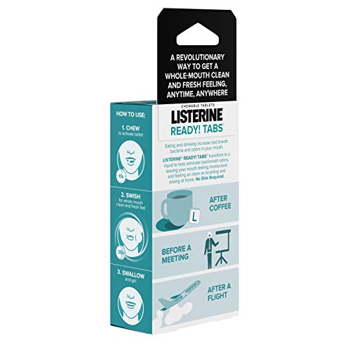Listerine Ready! Tabs Chewable Tablets with Clean Mint Flavor, 24 Count