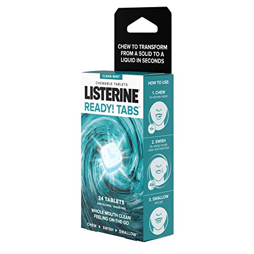 Listerine Ready! Tabs Chewable Tablets with Clean Mint Flavor, 24 Count