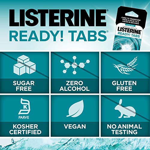 Listerine Ready! Tabs Chewable Tablets with Clean Mint Flavor, Revolutionary ...