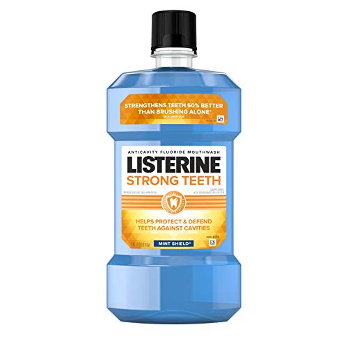 Listerine Strong Teeth Fluoride Anticavity Mouthwash, Teeth Strengthening Ora...