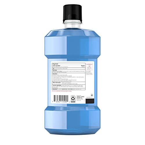 Listerine Strong Teeth Fluoride Anticavity Mouthwash, Teeth Strengthening Ora...